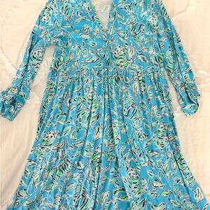 Lilly Pulitzer Blue and Green Patterned Dress